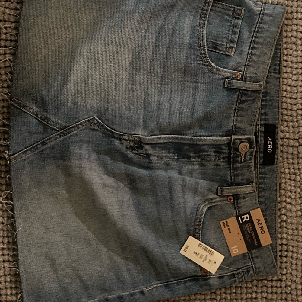 NWT AERO high rise denim miniskirt SZ 10